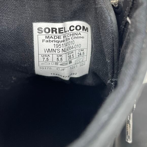 Sorel Joan Of Arctic Wedge III Lexie Boots Black Waterproof Lace Up Ankle 7.5 - Picture 14 of 17